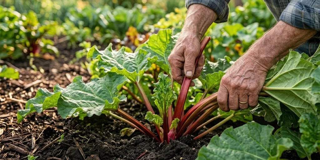 Mount Rainier Ecofarm rhubarb picking U-Pick